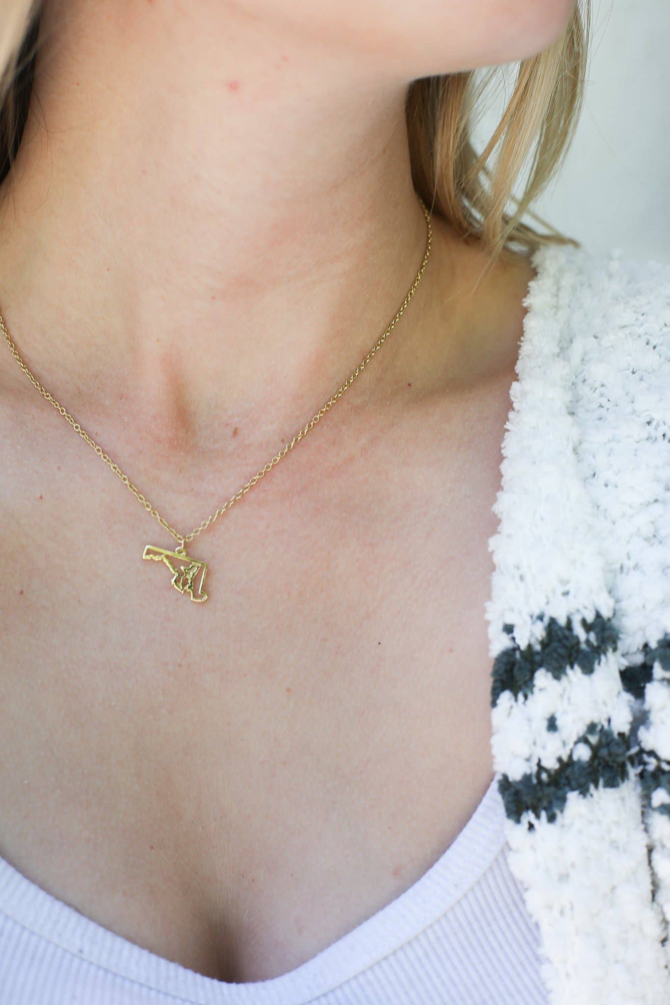 LUCKY FEATHER | MD State Necklace - Gold