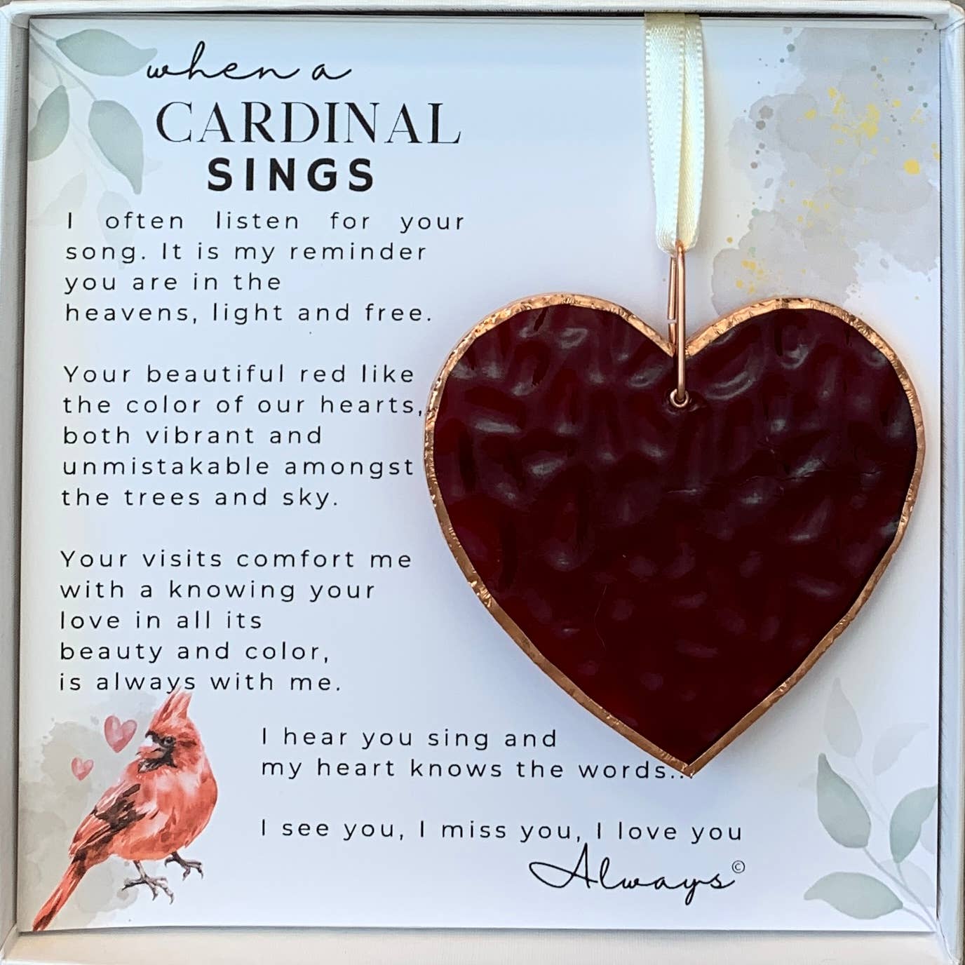 STAINED GLASS HEART | When A Cardinal Sings Memorial